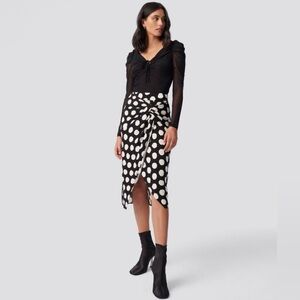 Diane Von Furstenberg Garcel Polka Dot Wrap Skirt